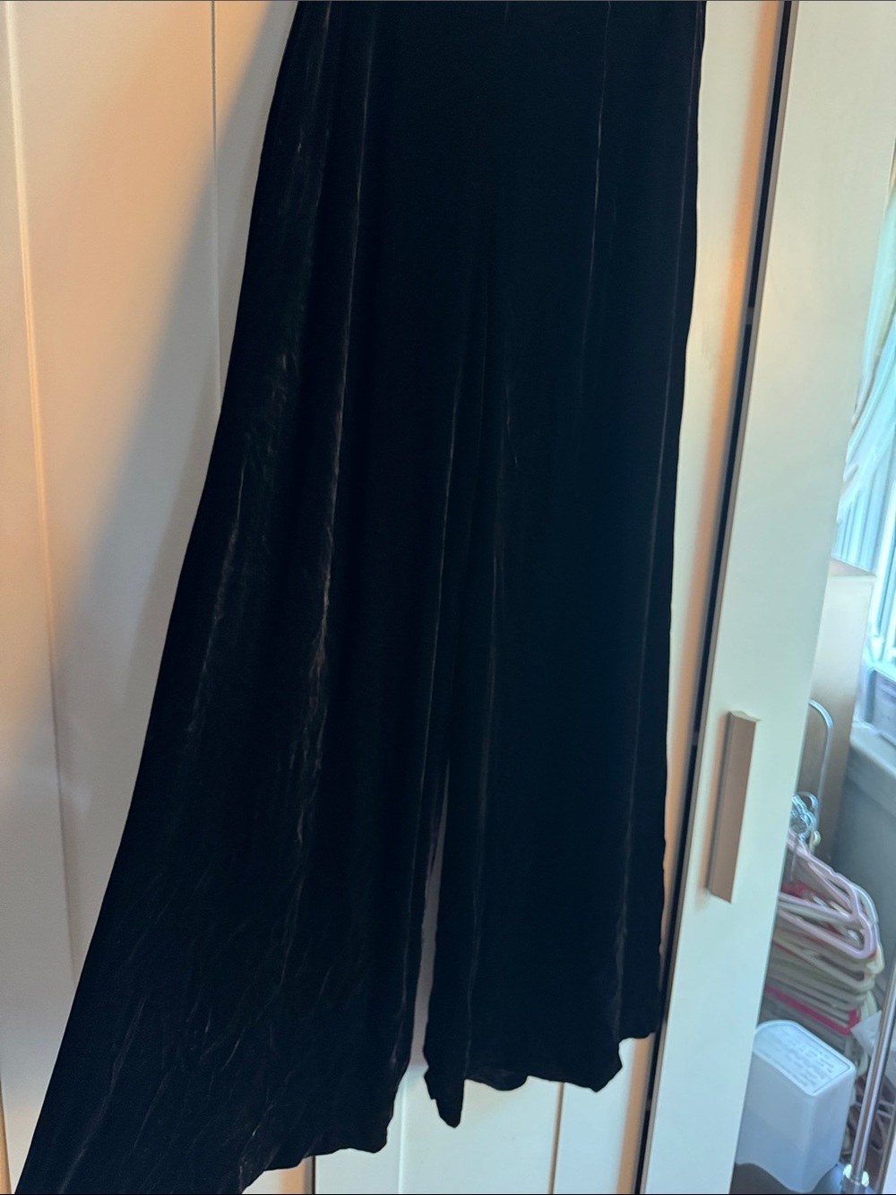 J. Peterman Black Velvet Wide Leg Pants